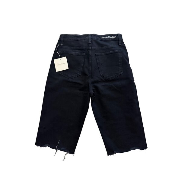 FAVORITE DAUGHTER Black Bermuda Denim Shorts Size 27 NEW - Picture 2 of 7